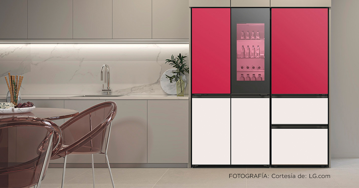 El refriferador de LG con moodup añade un toque de color al estilo de vida de la cocina